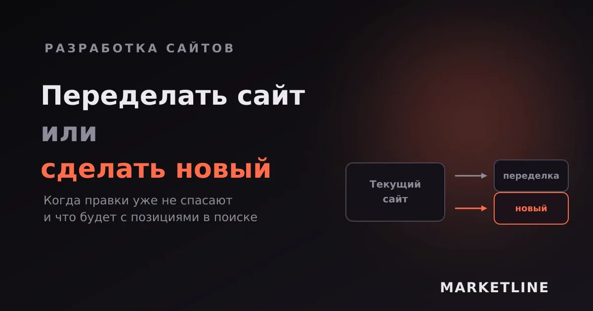 Развилка от текущего сайта: переделка или новый сайт