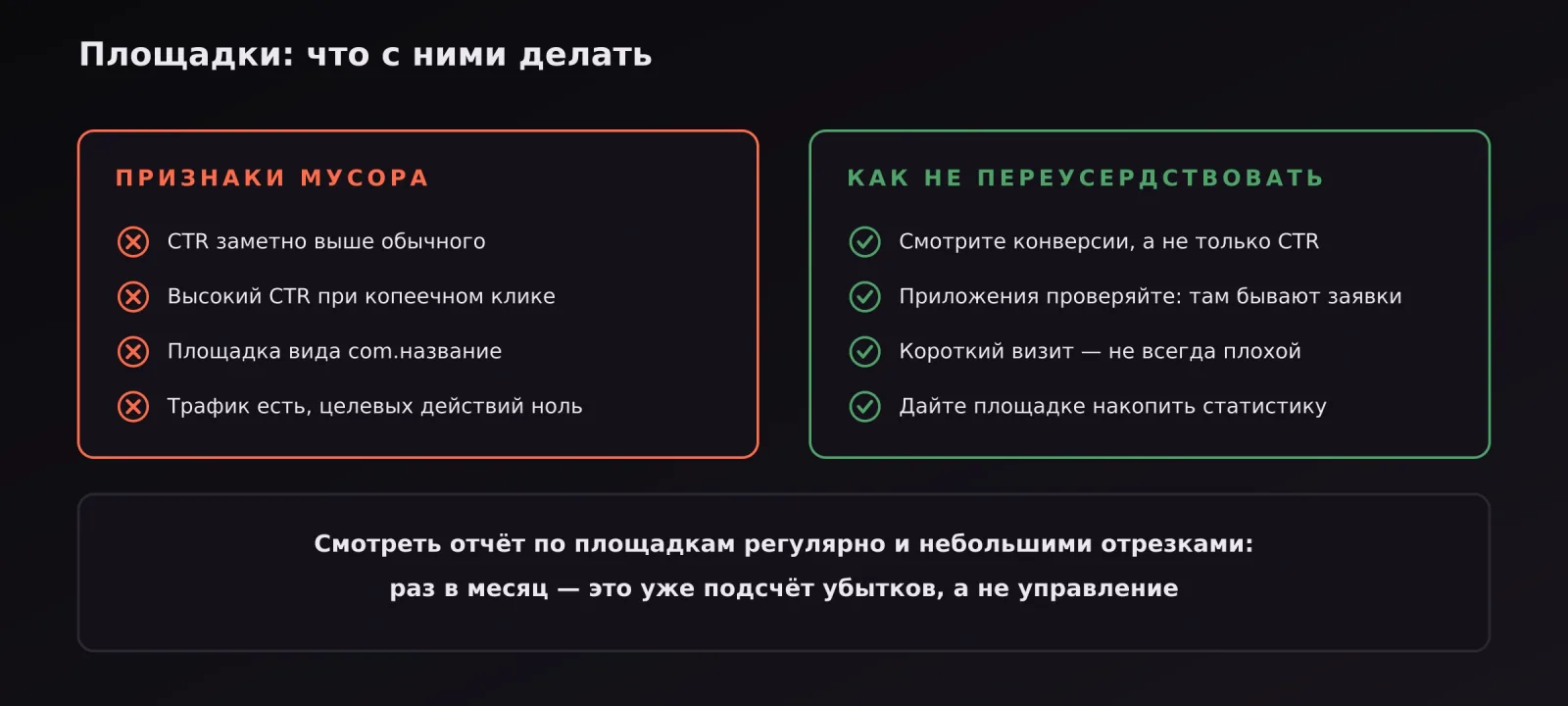 Признаки мусорных площадок и ошибки при чистке площадок в сетях