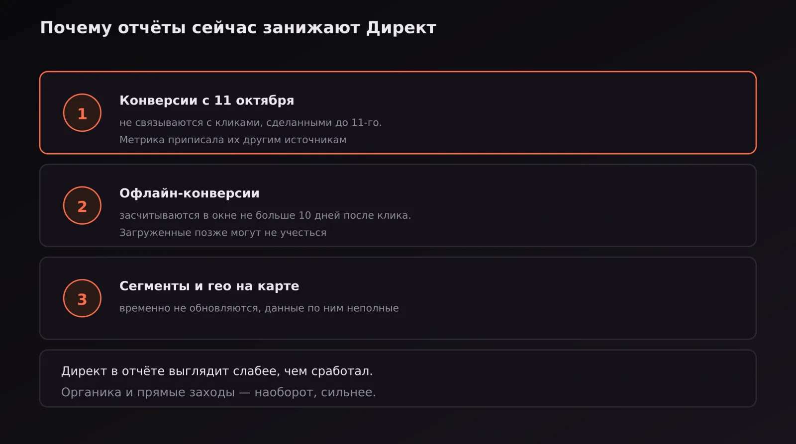 Три причины, по которым статистика Яндекс Директа за октябрь неполная